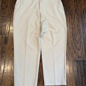 Athleta Cream Straight-Leg Dress Pants